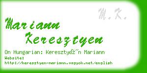 mariann keresztyen business card